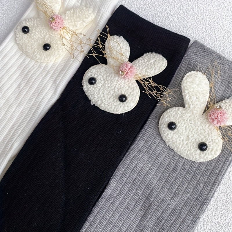 Girls Cartoon Rabbit Socks Thin Calf Socks For Summer
