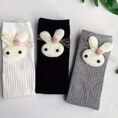 Girls Cartoon Rabbit Socks Thin Calf Socks For Summer