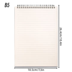 Spiral Hardcover Notebook, PP Cover, Thickened, Horizontal Coil, Water Resistant