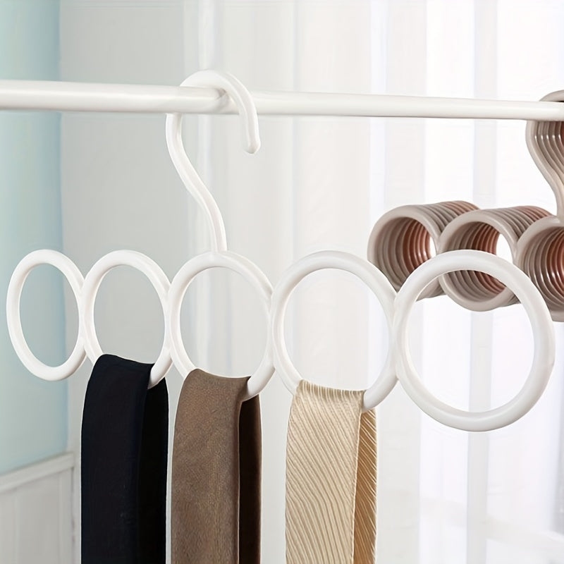 Plastic Scarf Rack Hanger 5 Holes Space Saving Organizer