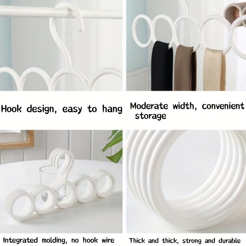 Plastic Scarf Rack Hanger 5 Holes Space Saving Organizer