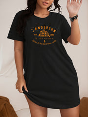 Halloween Lounge Dress Women's Graphic Print Short Sleeve Nightdress