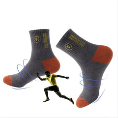 6 Pairs Men's Embroidered Mid Calf Socks