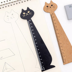 Cartoon Cat Wood Ruler 5 9in Student Tools Drawing Ruler