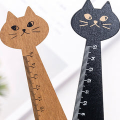 Cartoon Cat Wood Ruler 5 9in Student Tools Drawing Ruler