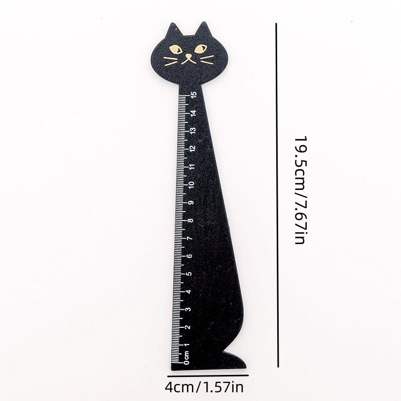 Cartoon Cat Wood Ruler 5 9in Student Tools Drawing Ruler