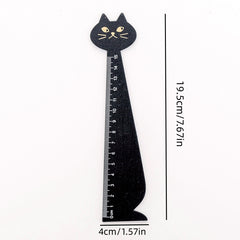Cartoon Cat Wood Ruler 5 9in Student Tools Drawing Ruler
