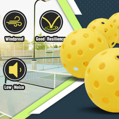 6 Pack 40 Hole Yellow Pickleball Balls Outdoor High Elasticity Durable