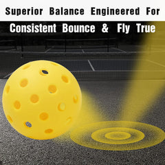 6 Pack 40 Hole Yellow Pickleball Balls Outdoor High Elasticity Durable