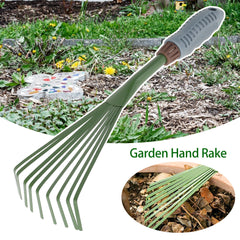9 Teeth Garden Rake 39 37 cm Grass Rake Lightweight Comfort Grip Gardening Tools