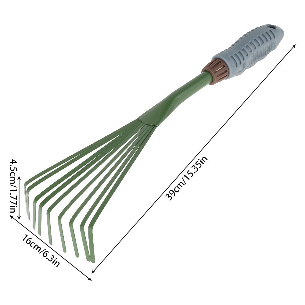 9 Teeth Garden Rake 39 37 cm Grass Rake Lightweight Comfort Grip Gardening Tools