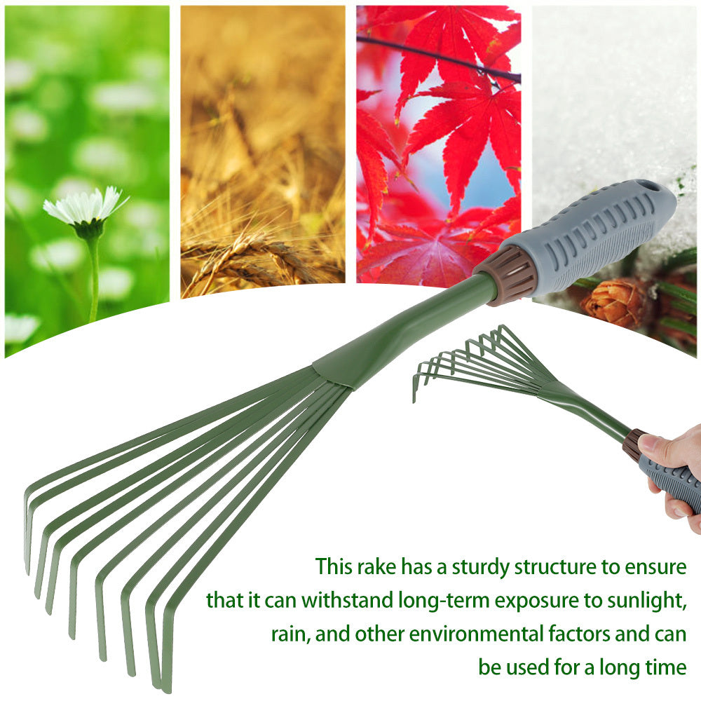 9 Teeth Garden Rake 39 37 cm Grass Rake Lightweight Comfort Grip Gardening Tools
