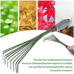 9 Teeth Garden Rake 39 37 cm Grass Rake Lightweight Comfort Grip Gardening Tools