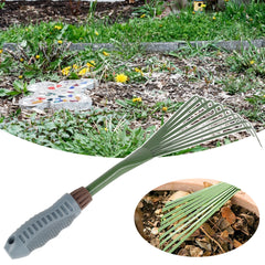 9 Teeth Garden Rake 39 37 cm Grass Rake Lightweight Comfort Grip Gardening Tools