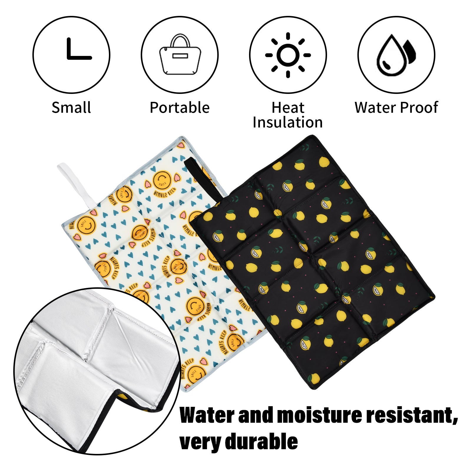 2pcs Foldable Outdoor Seat Cushions Waterproof Thermal Seat Mat