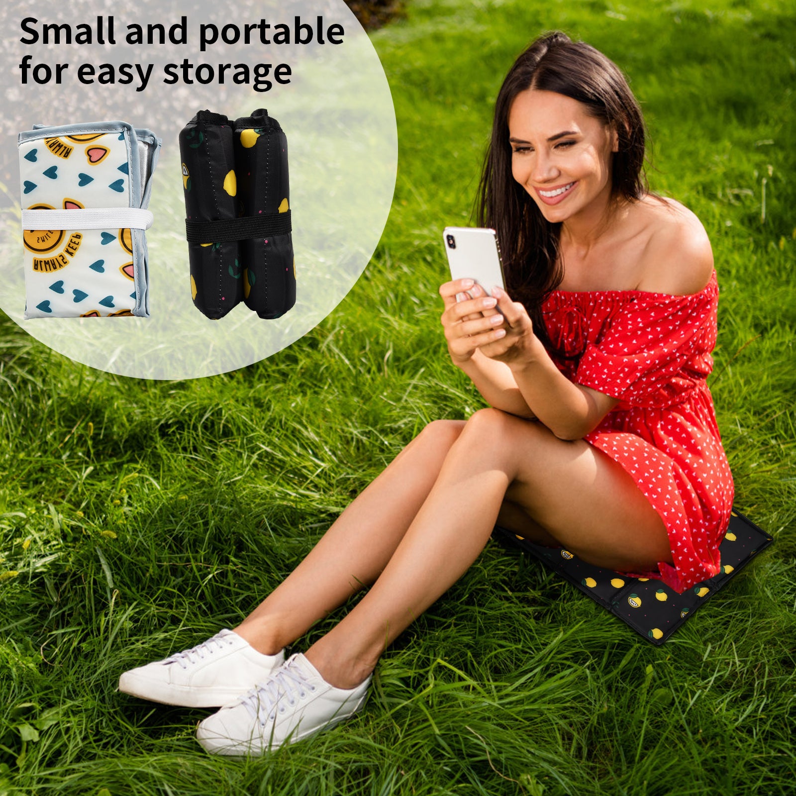 2pcs Foldable Outdoor Seat Cushions Waterproof Thermal Seat Mat