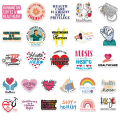 52Pcs Nurse Science Funny Vinyl Stickers Water Bottle Laptop Phone