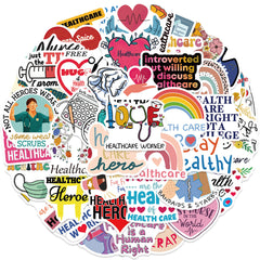 52Pcs Nurse Science Funny Vinyl Stickers Water Bottle Laptop Phone