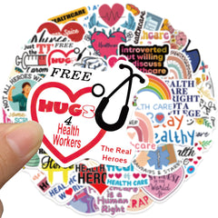52Pcs Nurse Science Funny Vinyl Stickers Water Bottle Laptop Phone