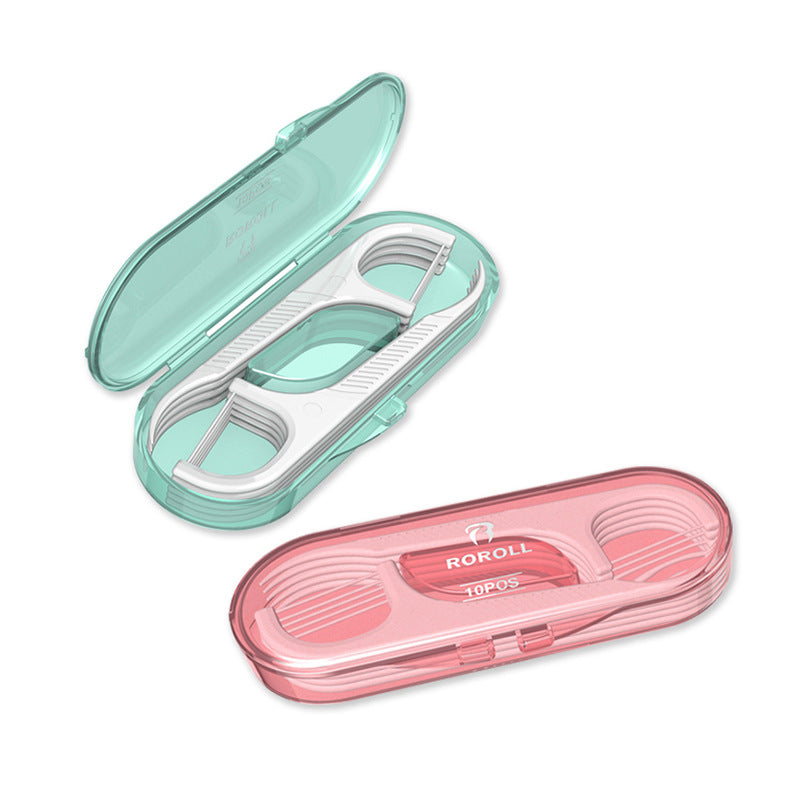10pcs High Dental Floss Sticks Portable Box for Traveling and Dining