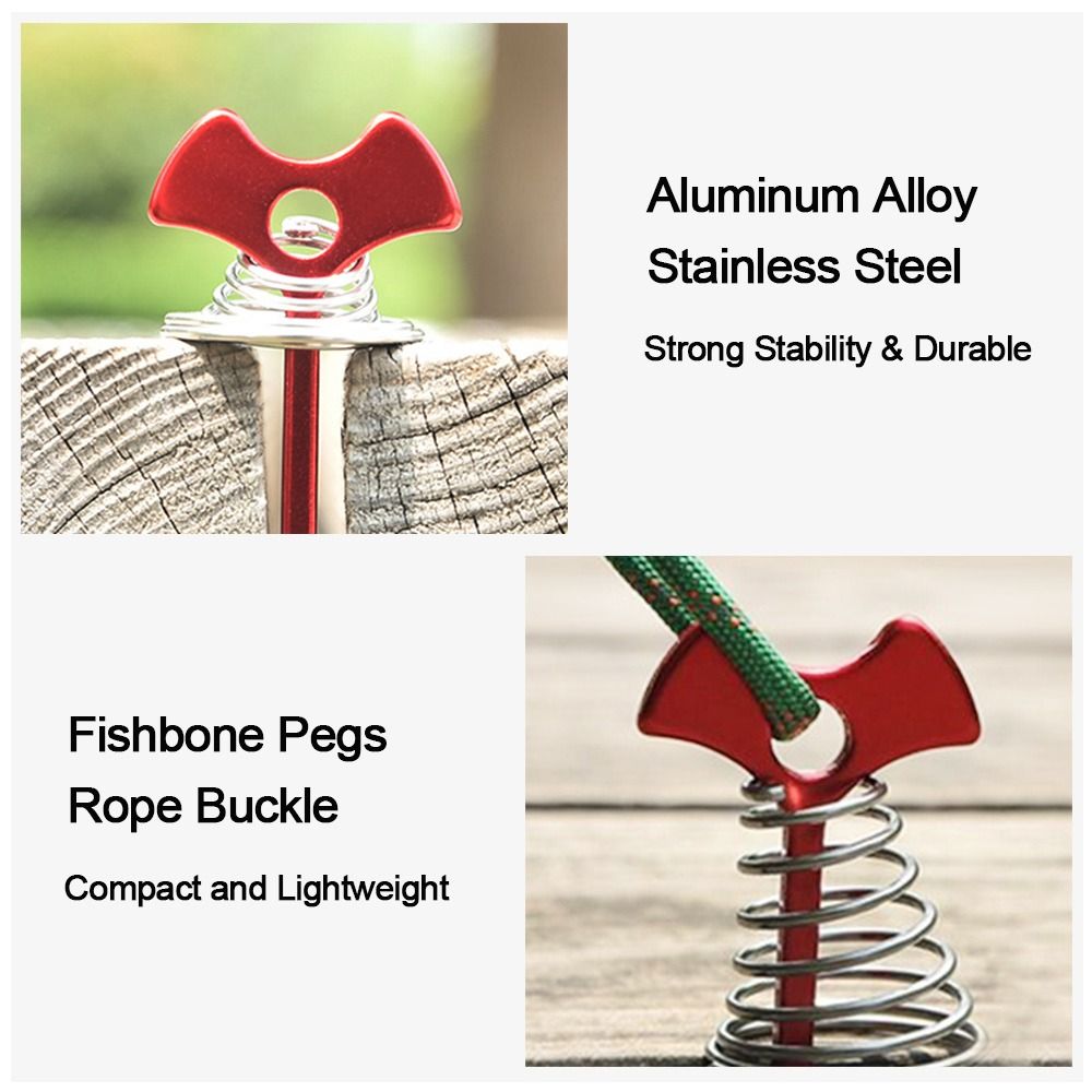 3pcs Aluminum Anchor Pegs Stainless Steel Buckle Tent Stakes