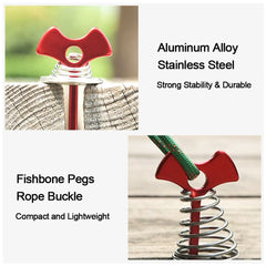 3pcs Aluminum Anchor Pegs Stainless Steel Buckle Tent Stakes