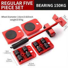 5pcs Moving Tool Set - Easy Moving for Household and Heavy Objects