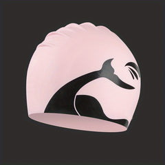 1pc Plus Size Silicone Waterproof Swimming Cap Ear Protection