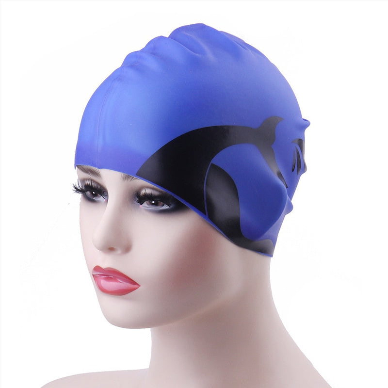 1pc Plus Size Silicone Waterproof Swimming Cap Ear Protection