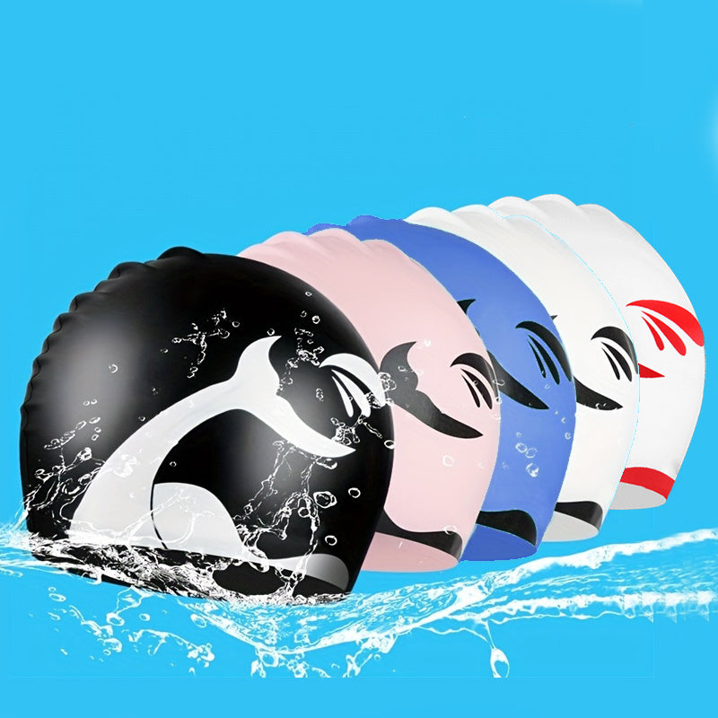 1pc Plus Size Silicone Waterproof Swimming Cap Ear Protection