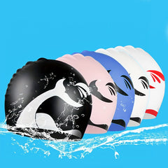 1pc Plus Size Silicone Waterproof Swimming Cap Ear Protection