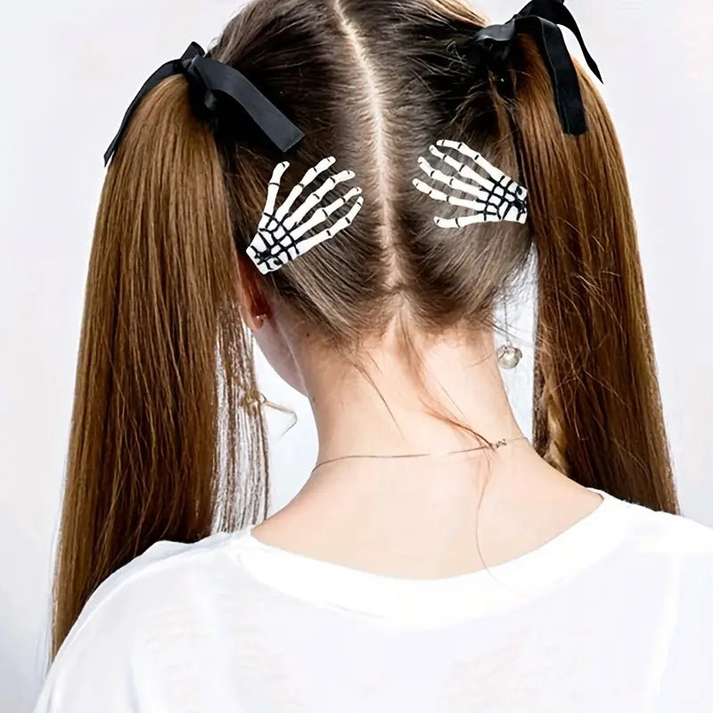 2pcs Skeleton Claws Hair Clips for Halloween Cosplay