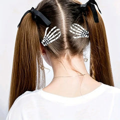 2pcs Skeleton Claws Hair Clips for Halloween Cosplay