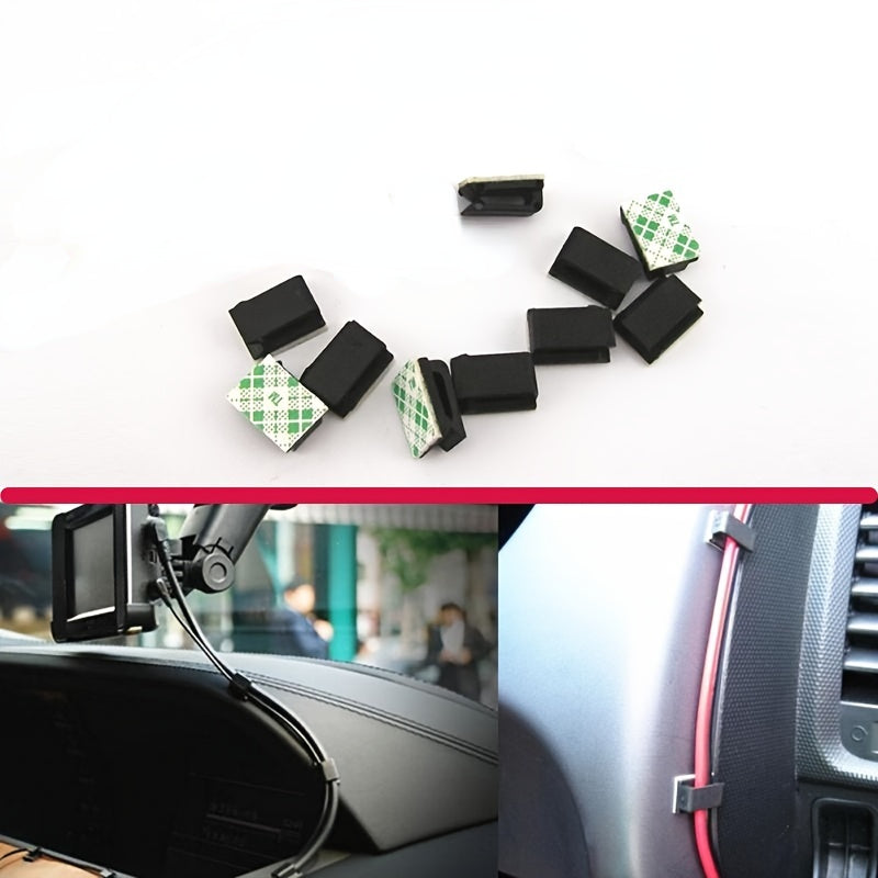 10pcs Adhesive Car Fixed Clip GPS Data Cable Light Cord Organizer