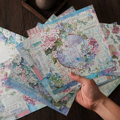 15pcs Large Hydrangea Paper Flowers Journal Background DIY Gift