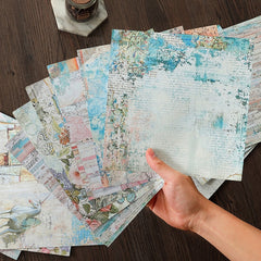 15pcs Unicorn & Dragonfly Paper Retro Flowers Journal DIY Gift Women Adults