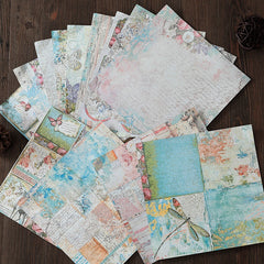 15pcs Unicorn & Dragonfly Paper Retro Flowers Journal DIY Gift Women Adults