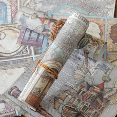 15pcs Large Size Wandering Jazz Material Paper Retro Flowers Journal