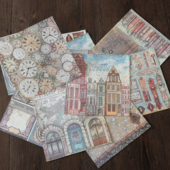 15pcs Large Size Wandering Jazz Material Paper Retro Flowers Journal