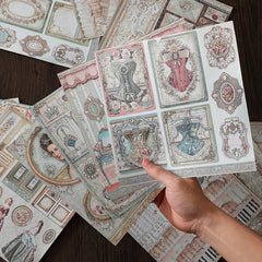 15pcs Large Princess Paper Retro Flowers Journal Background DIY Gift