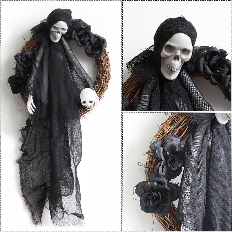 Halloween Ghost Gate Hanging Ghost Party Flower Wreath