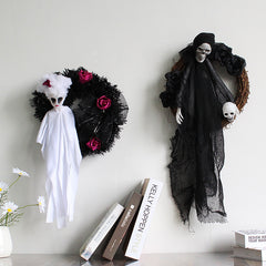 Halloween Ghost Gate Hanging Ghost Party Flower Wreath