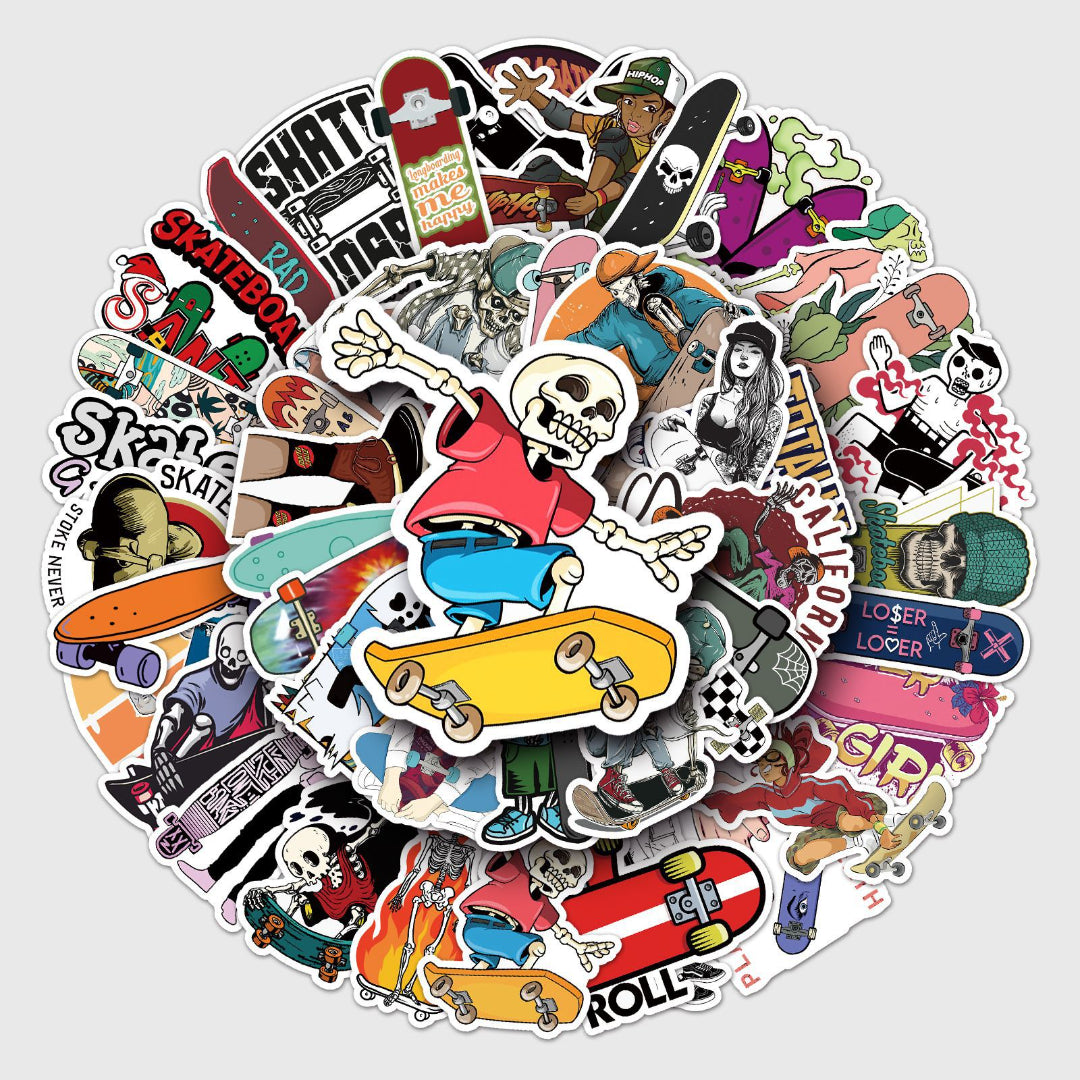 50pcs Skateboard Waterproof Graffiti Stickers Laptop Helmet Decor