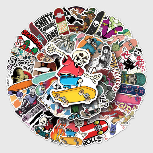 50pcs Skateboard Waterproof Graffiti Stickers Laptop Helmet Decor