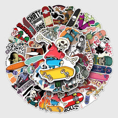 50pcs Skateboard Waterproof Graffiti Stickers Laptop Helmet Decor