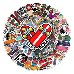 50pcs Skateboard Waterproof Graffiti Stickers Laptop Helmet Decor