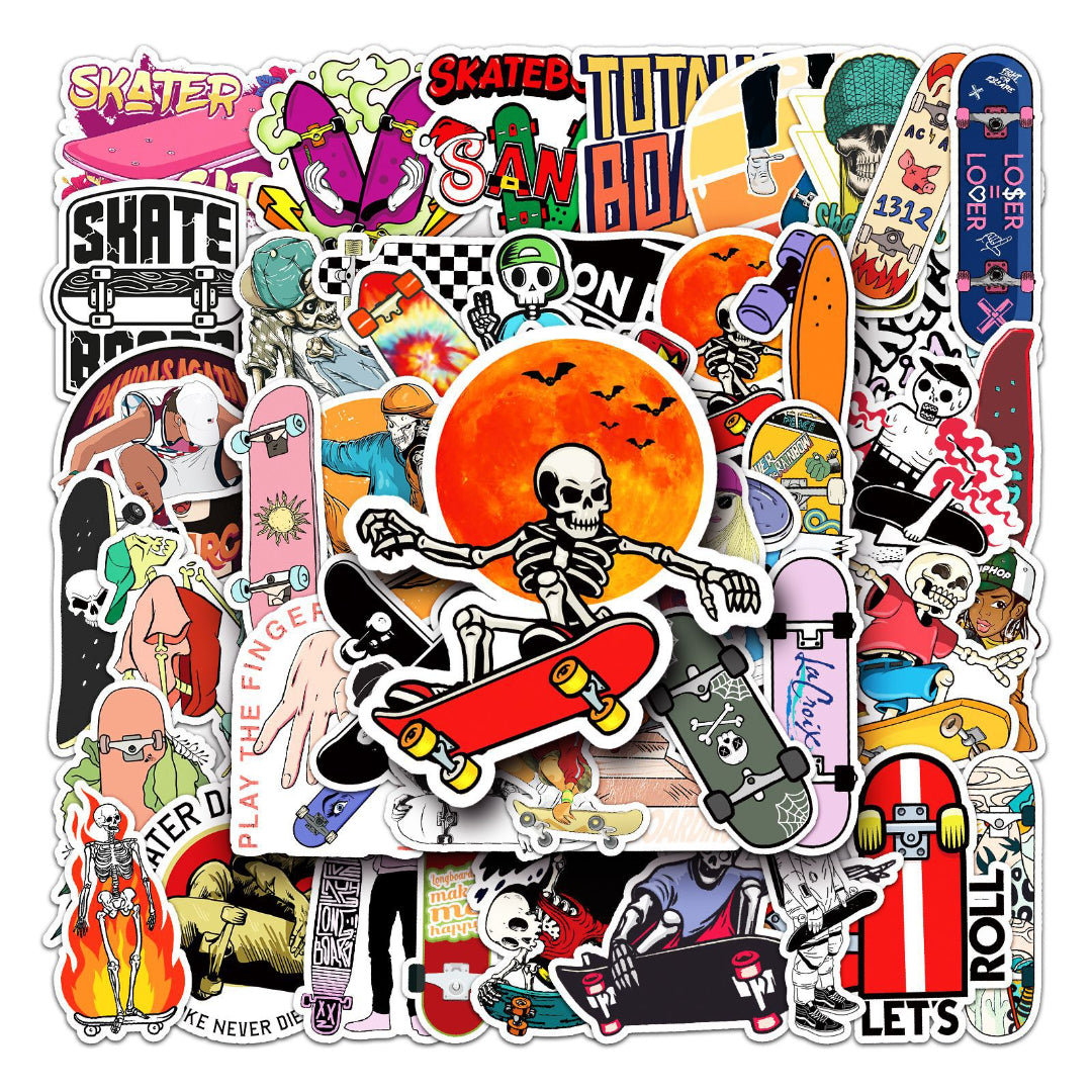50pcs Skateboard Waterproof Graffiti Stickers Laptop Helmet Decor