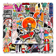 50pcs Skateboard Waterproof Graffiti Stickers Laptop Helmet Decor