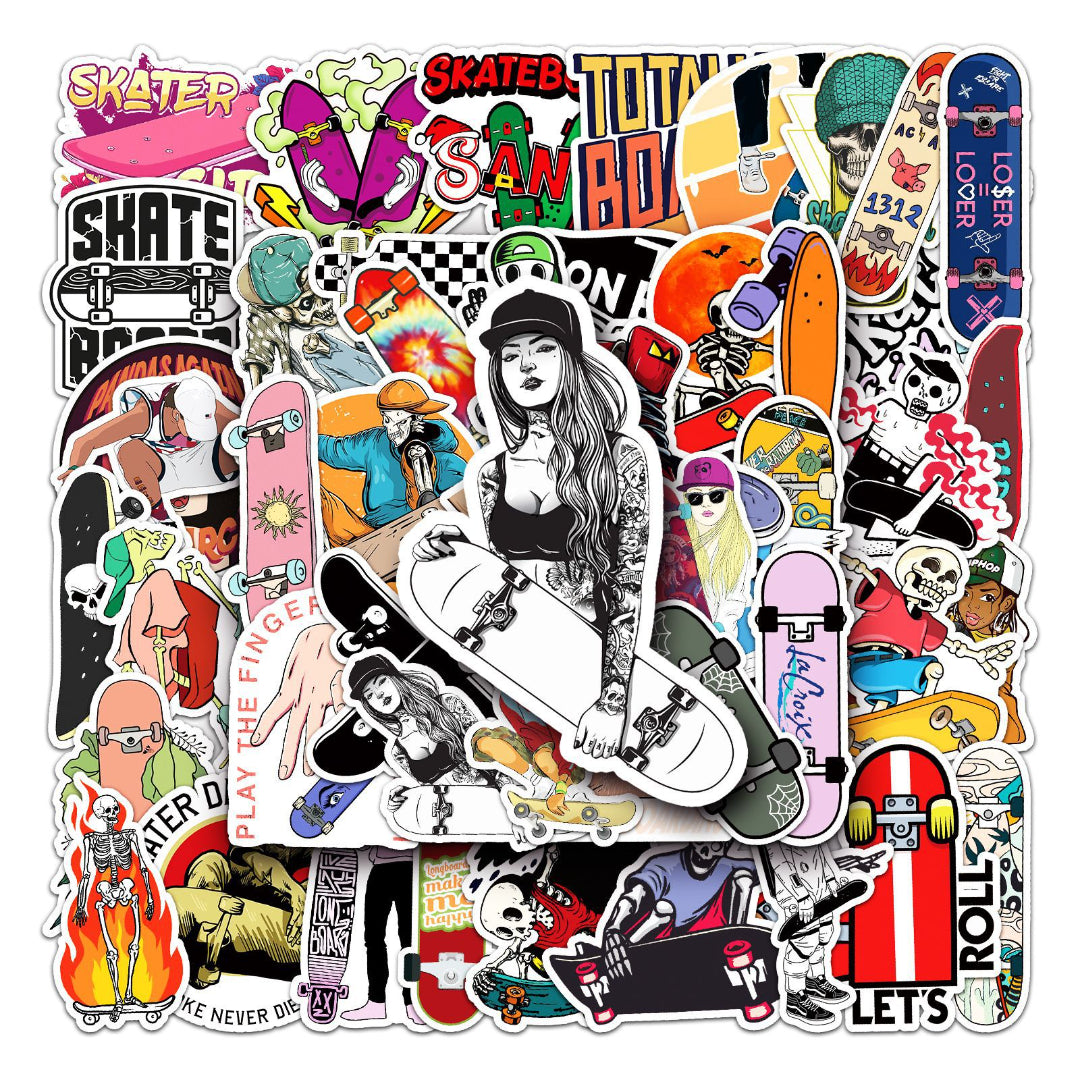 50pcs Skateboard Waterproof Graffiti Stickers Laptop Helmet Decor