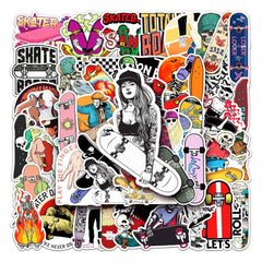 50pcs Skateboard Waterproof Graffiti Stickers Laptop Helmet Decor
